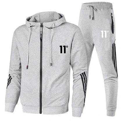 2025 Fashion Men's Set, Jogging, casual Wear Set, Spring and Autumn printed fitness drawstring sweatshirt + casual sport pants
