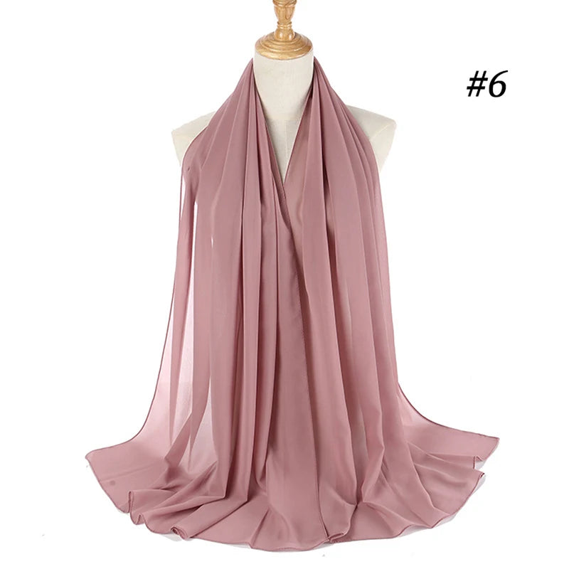 Muslim Chiffon Hijab – Elegant Sjalar & Slöja för Kvinnor