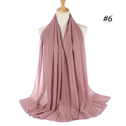 Muslim Chiffon Hijab – Elegant Sjalar & Slöja för Kvinnor