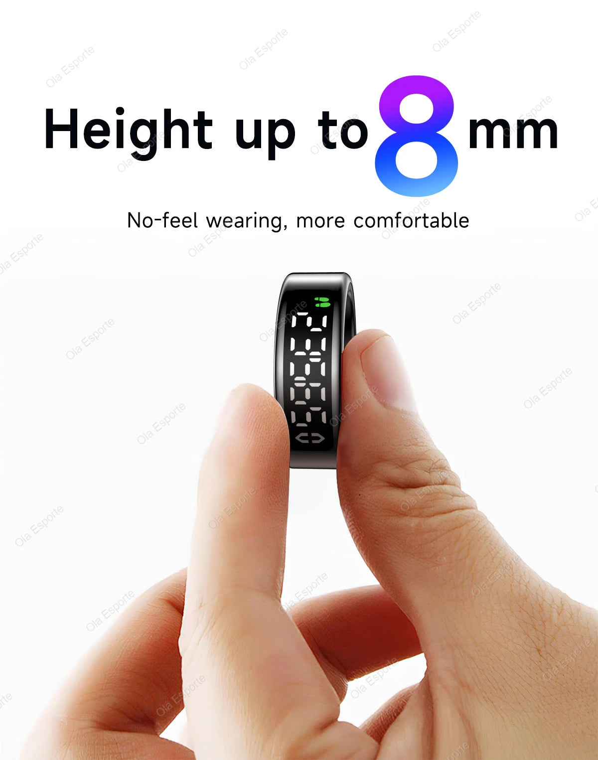 Smart Ring Display Screen Touch Health Monitor Gesture Swipe Video/Brush Tiktok 5ATM Waterproof Multi Sports Smartring Men Women