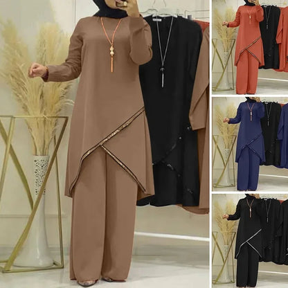 Muslimskt 2-delars Set – Blus & Vida Byxor Eid/Ramadan