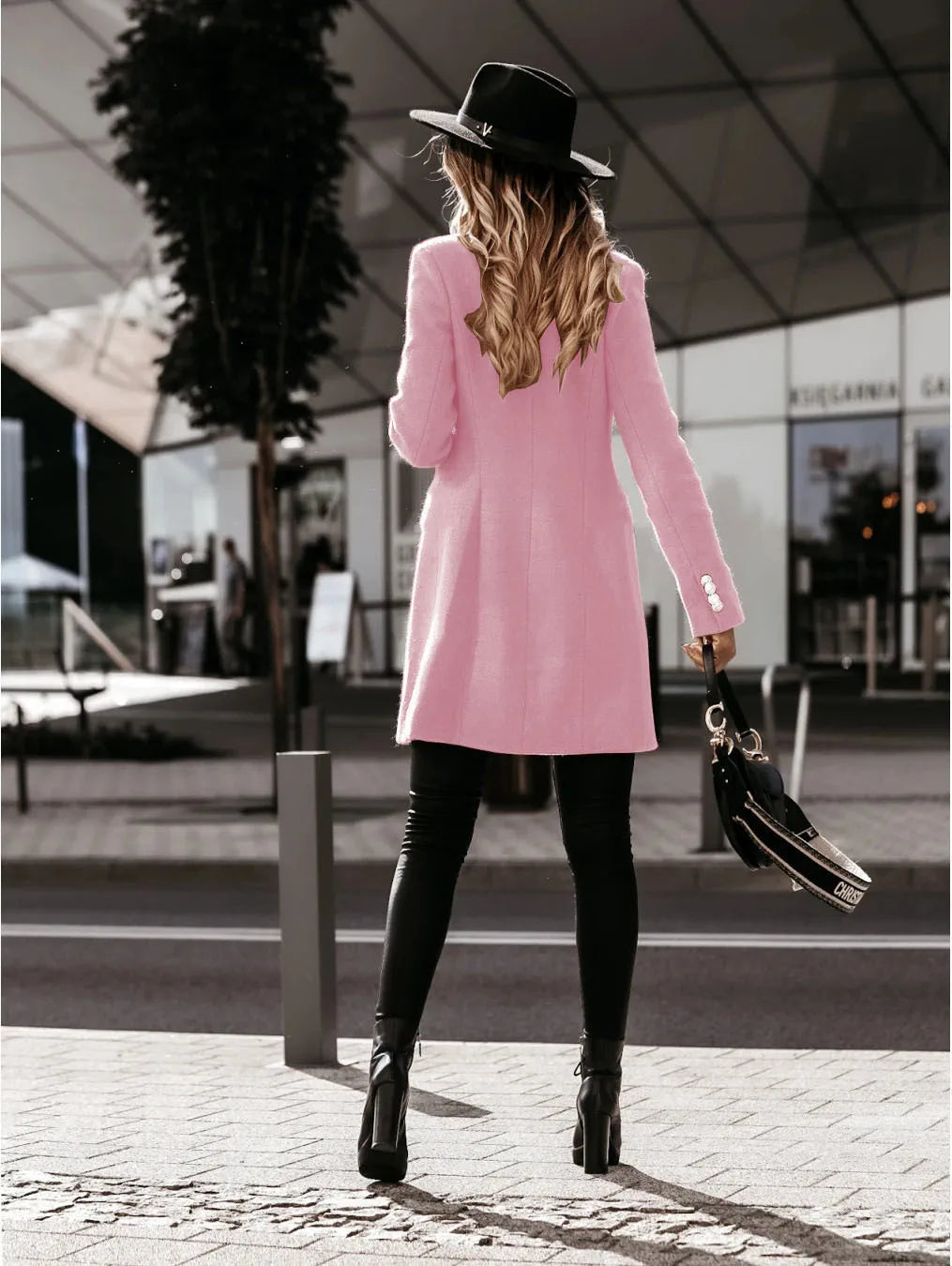 Damkappa i ull – lång trenchcoat, höst/vinter