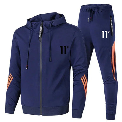 2025 Fashion Men's Set, Jogging, casual Wear Set, Spring and Autumn printed fitness drawstring sweatshirt + casual sport pants