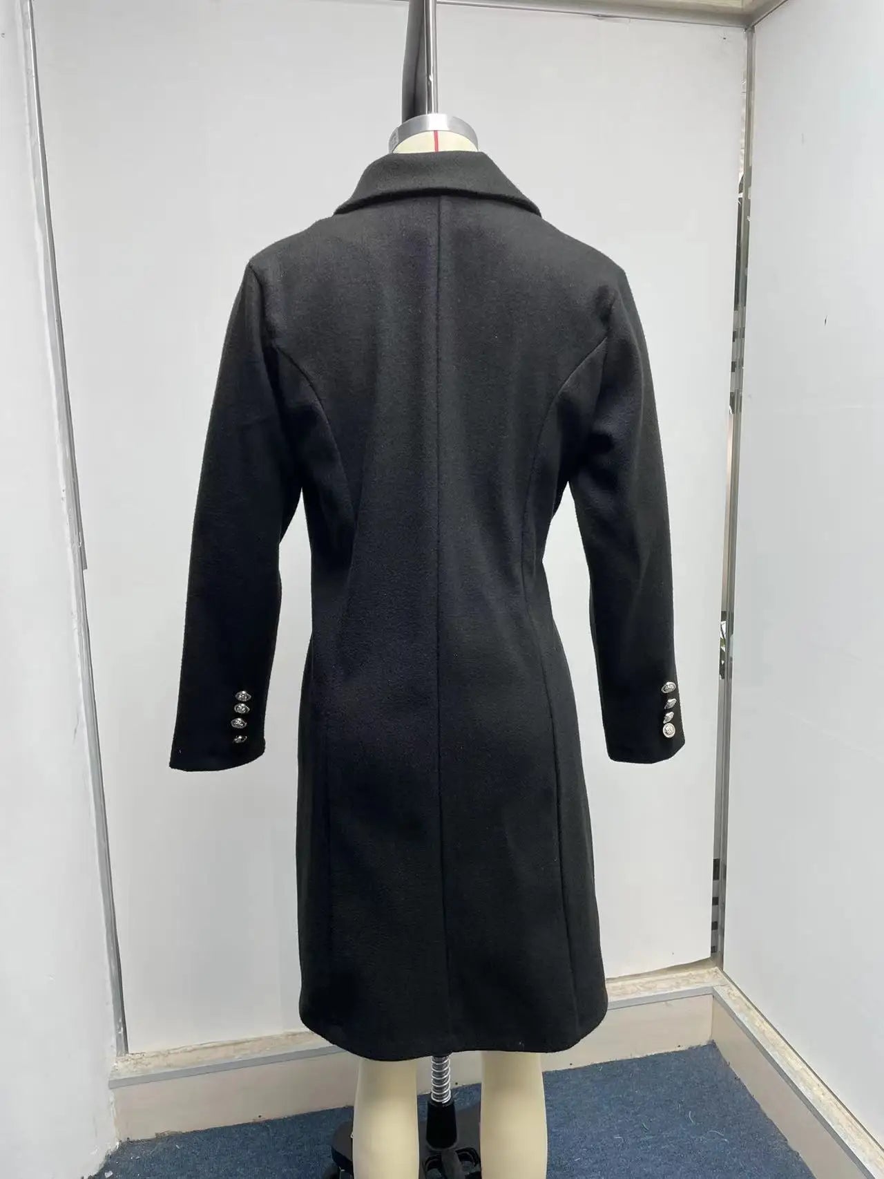 Damkappa i ull – Elegant slim fit, dubbelknäppt vinterfavorit för höst och vinter