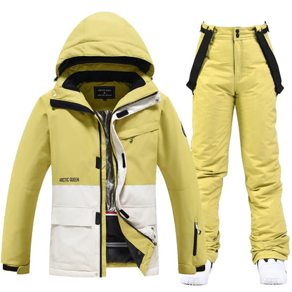 Men and Women Fashion Snow Suit, Winter Clothes Ski, Snow Ski Jacket and Pant Sets, Snowboarding Clothing, Unsex, -30 Warm