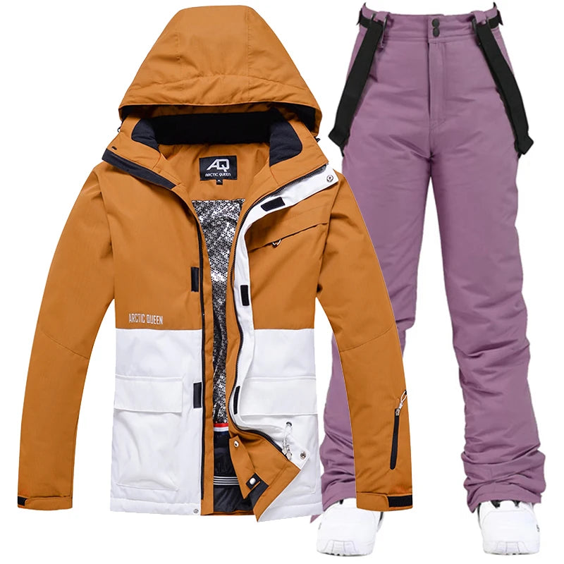 Men and Women Fashion Snow Suit, Winter Clothes Ski, Snow Ski Jacket and Pant Sets, Snowboarding Clothing, Unsex, -30 Warm