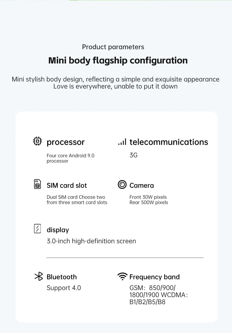 Free Smartwatch! SERVO S26 Super Small Smart Phone 3.0" Screen 2GB+16GB Android System Face Unlock WiFi 3G WCDMA Mini Smartphone