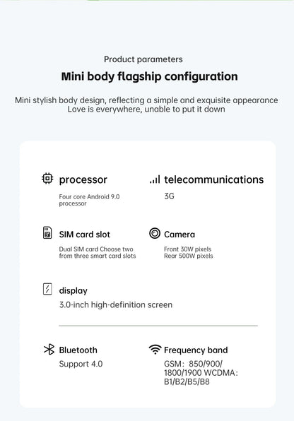 Free Smartwatch! SERVO S26 Super Small Smart Phone 3.0" Screen 2GB+16GB Android System Face Unlock WiFi 3G WCDMA Mini Smartphone