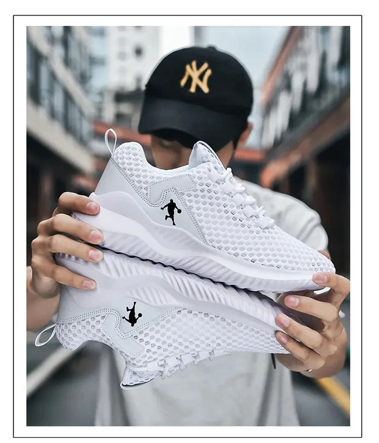 Vita Sneakers Unisex – Lätta & Andningsbara Skor för Vardag och Träning