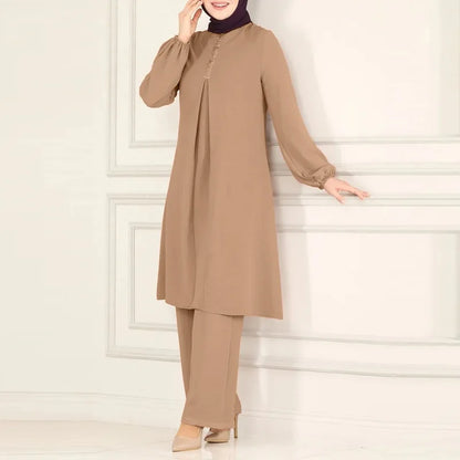 Elegant 2-delat Muslim Dress Set – Blus & Vida Byxor