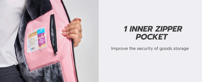 TACVASEN Winter Fleece Lined Hooded Parka Jacket Womens Ski Snowboard Warm Coats Waterproof 5 Zipper Pockets Windbreaker Outwear