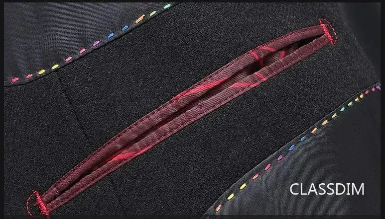 New Winter Men Business Casual Woolen Blends Fur Collar Male Cashmere Trench Coats High Quality Overcoats Warm Jackets Size 3XL