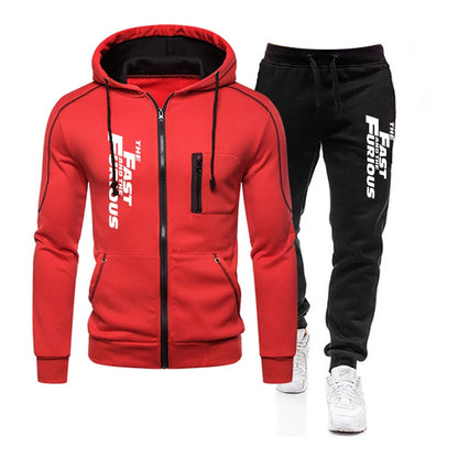 Herr tracksuit – 2-delad hoodie & byxor med print