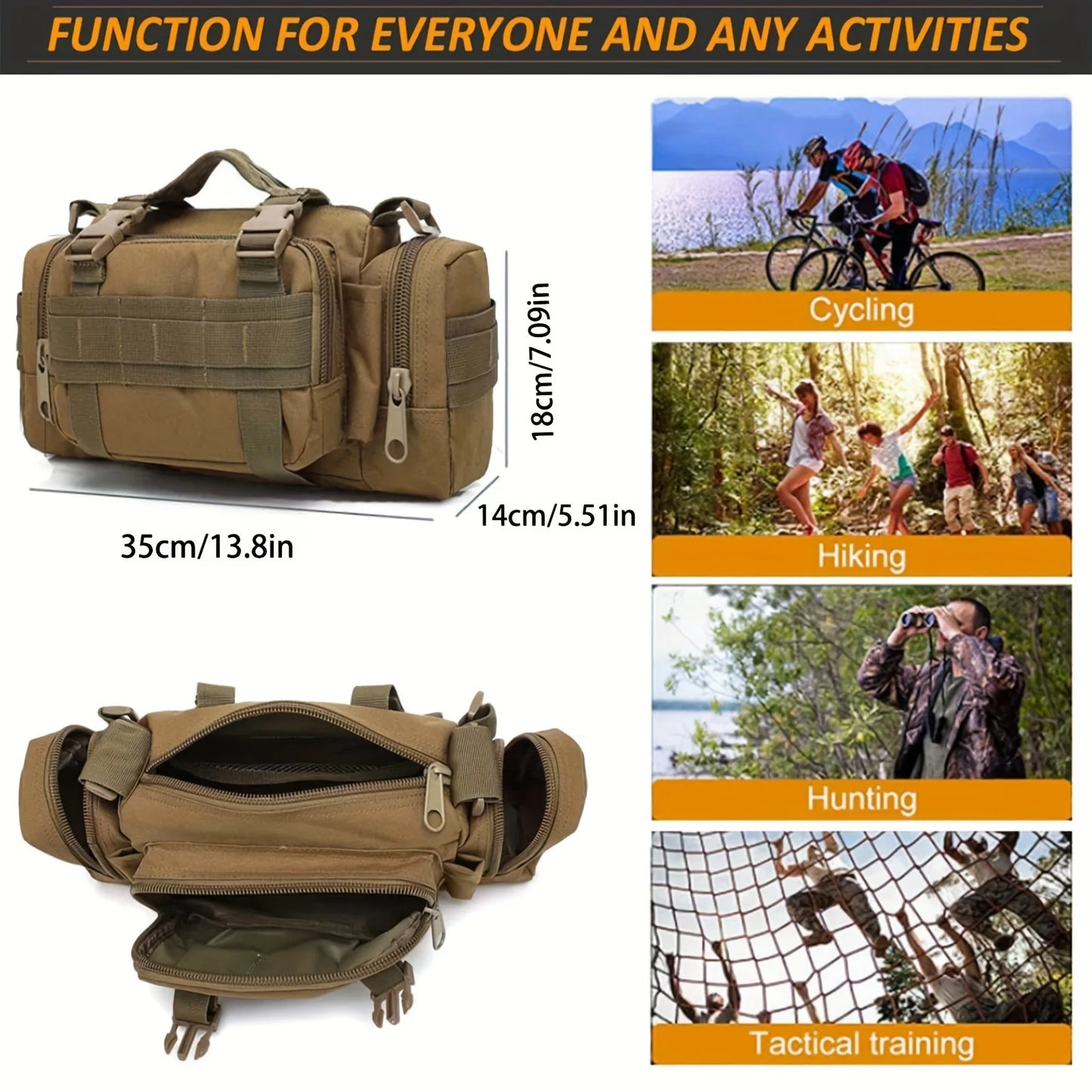 Multifunctional Outdoor Sport Waist Bag Storage Waist Bag for Fishing, Running, and Photography Gear