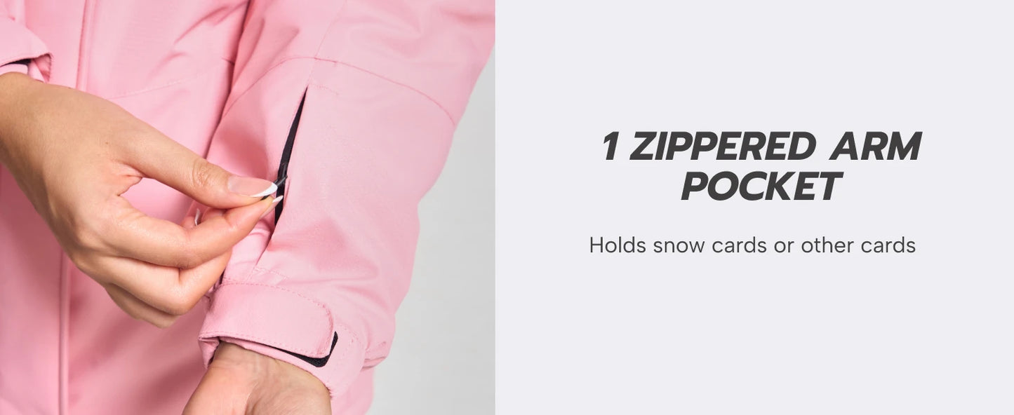 TACVASEN Winter Fleece Lined Hooded Parka Jacket Womens Ski Snowboard Warm Coats Waterproof 5 Zipper Pockets Windbreaker Outwear