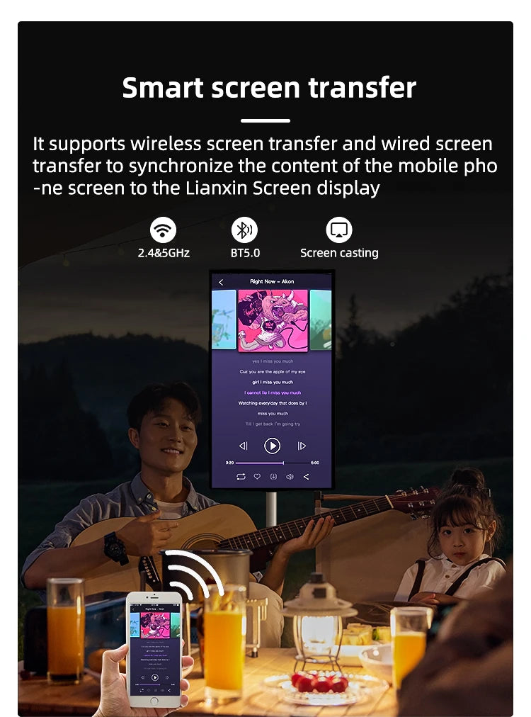 LCD Android OS Smart TV Unique Design Advertising Machine with Mobile Battery Smart Screen TV