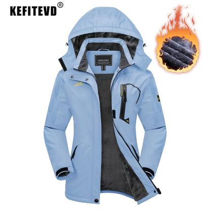 KEFITEVD™ Dam Termisk, Vattentät & Vindtät - Vinterjacka med Fleece för Outdoor, Äventyr & Vardag