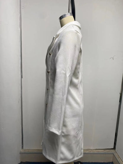 Damkappa i ull – Elegant slim fit, dubbelknäppt vinterfavorit för höst och vinter