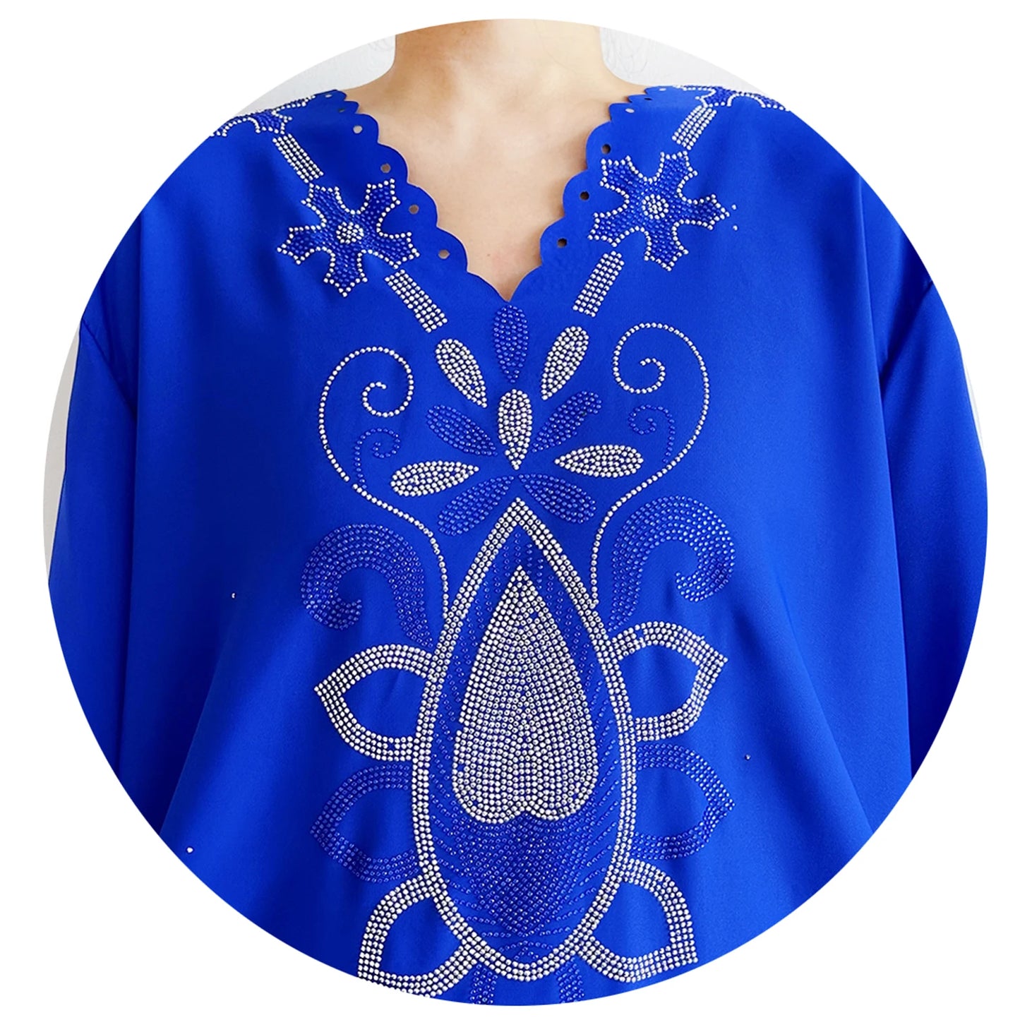 Damabaya – Chiffon med diamantdetaljer, lös passform