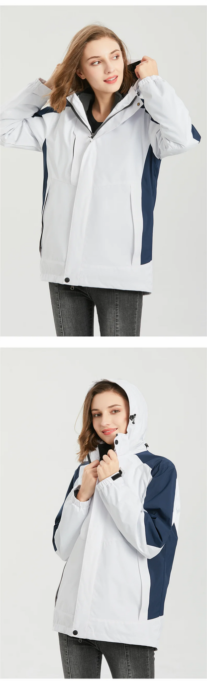 Thick coat jacket printing Detachable jacket embroidered logo Customized men's trendy outdoor assault suit Two piece jacket set