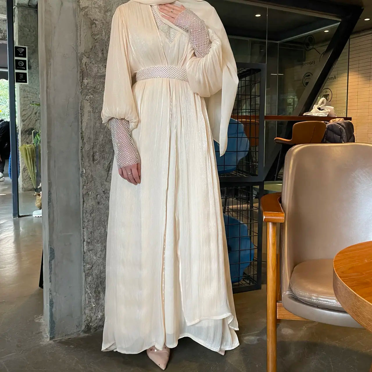 Chiffon abaya- kaftan / klänning