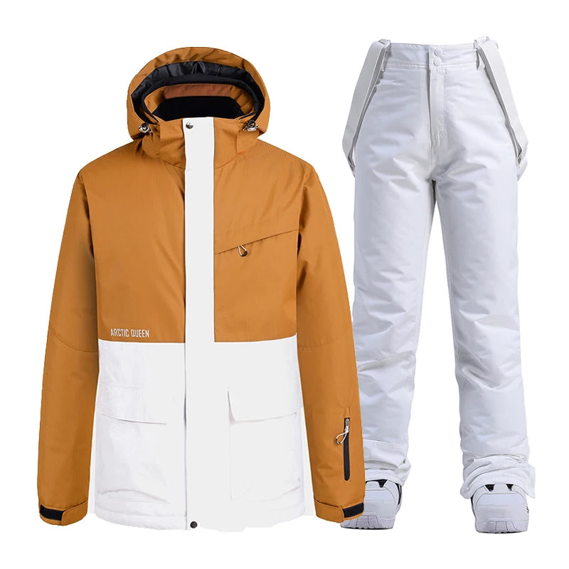 Men and Women Fashion Snow Suit, Winter Clothes Ski, Snow Ski Jacket and Pant Sets, Snowboarding Clothing, Unsex, -30 Warm