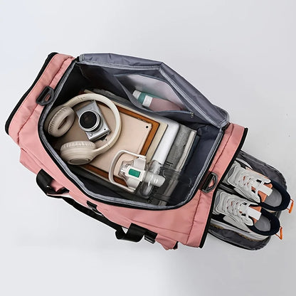 Large-capacity travel backpack, wet and dry separation sports gym bag, independent shoe storage compartment