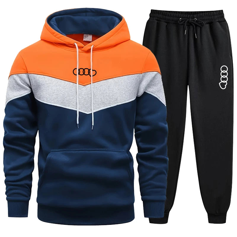 Herr tracksuit – Tricolor hoodie & byxor