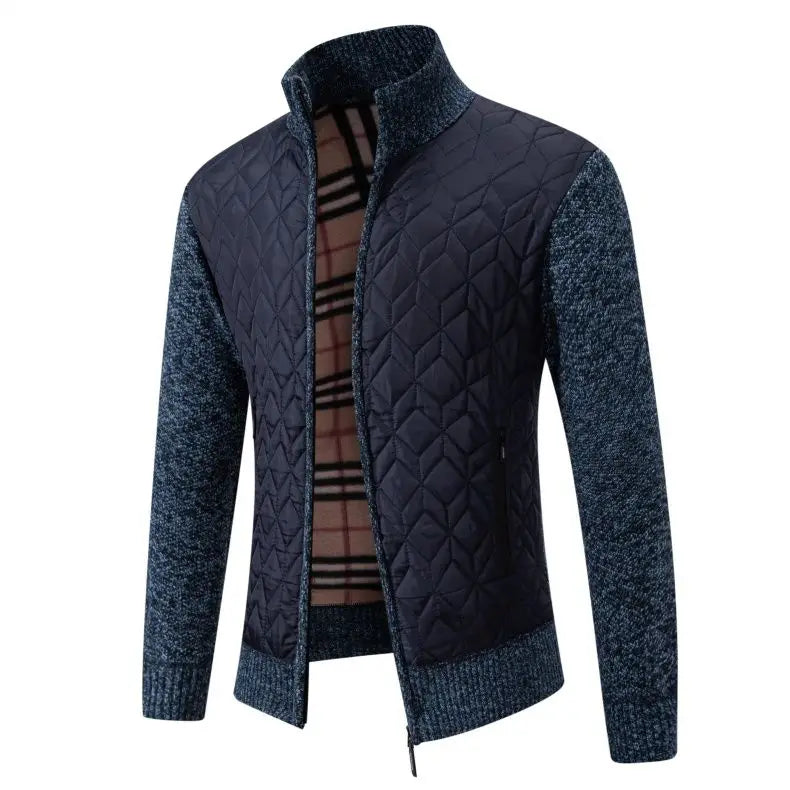 Herrkofta – Stickad jacka med dragkedja