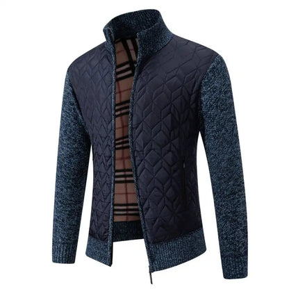 Herrkofta – Stickad jacka med dragkedja