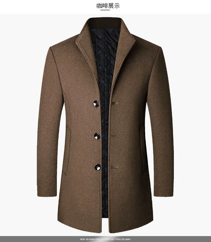 Herrrock i Ull & Cashmere – Elegant Vinterkappa för Affär & Vardag (upp till 3XL)