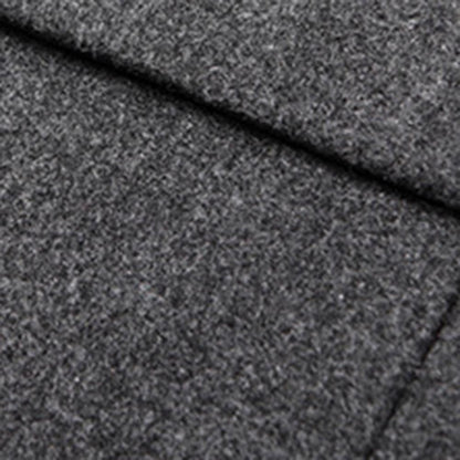 Woolen Coat Male Mid-Length Men Trench Coat Autumn Winter Pockets Single Breasted Slim Fit Windbreaker Coat Men Jacket Outwear