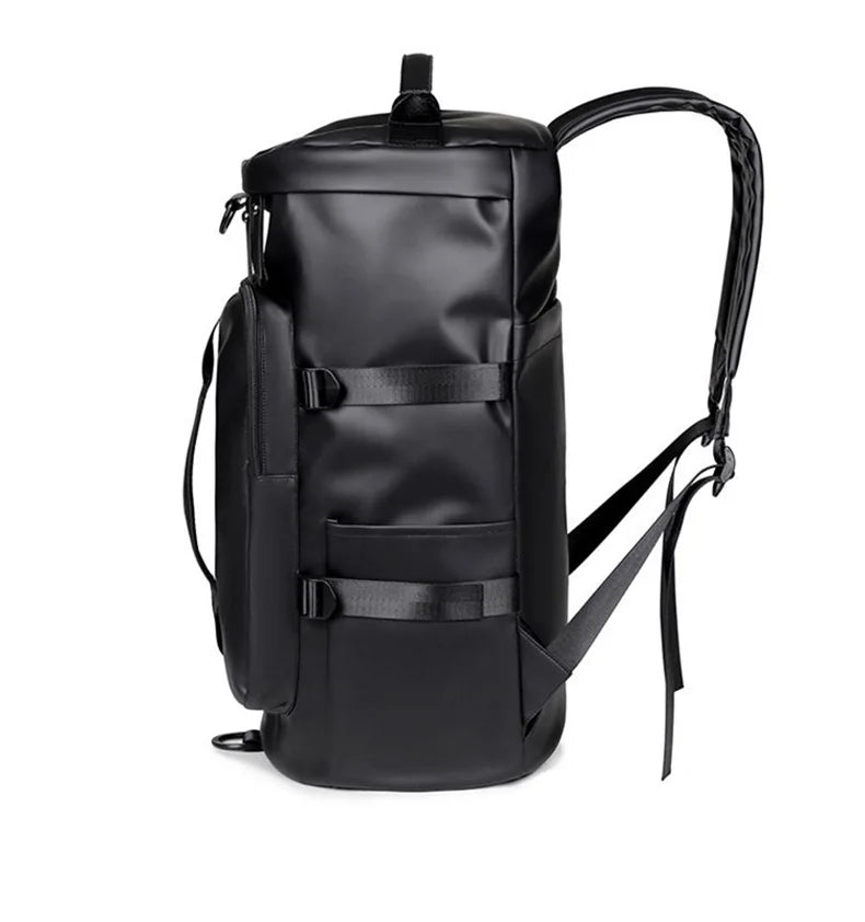 Gym Travel Backpack Versatile Faux Leather Bag for Men & Women Casual Outdoor Sports Shoulder Bags Fitness Weekender Duffel