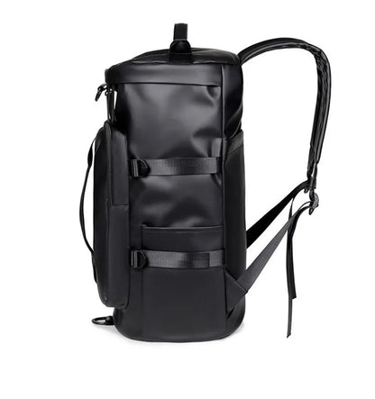 Gym Travel Backpack Versatile Faux Leather Bag for Men & Women Casual Outdoor Sports Shoulder Bags Fitness Weekender Duffel