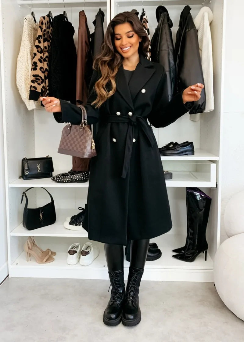 Damkappa i ull – vintage trenchcoat höst/vinter