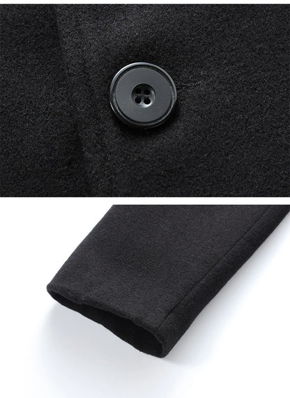 Elegant Ullrock Herr – Lång Slim Fit Kappa i Ull- & Bomullsblandning (Höst/Vinter 2025)