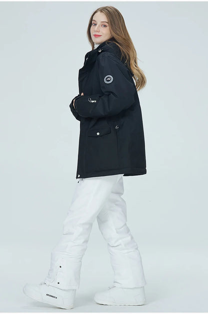 -35, Men and Women Snow Wear, Clothing for Snowboarding, Snow Ski Jacket and Pant Set, Snowboarding Clothing, Pure Color, Unsex