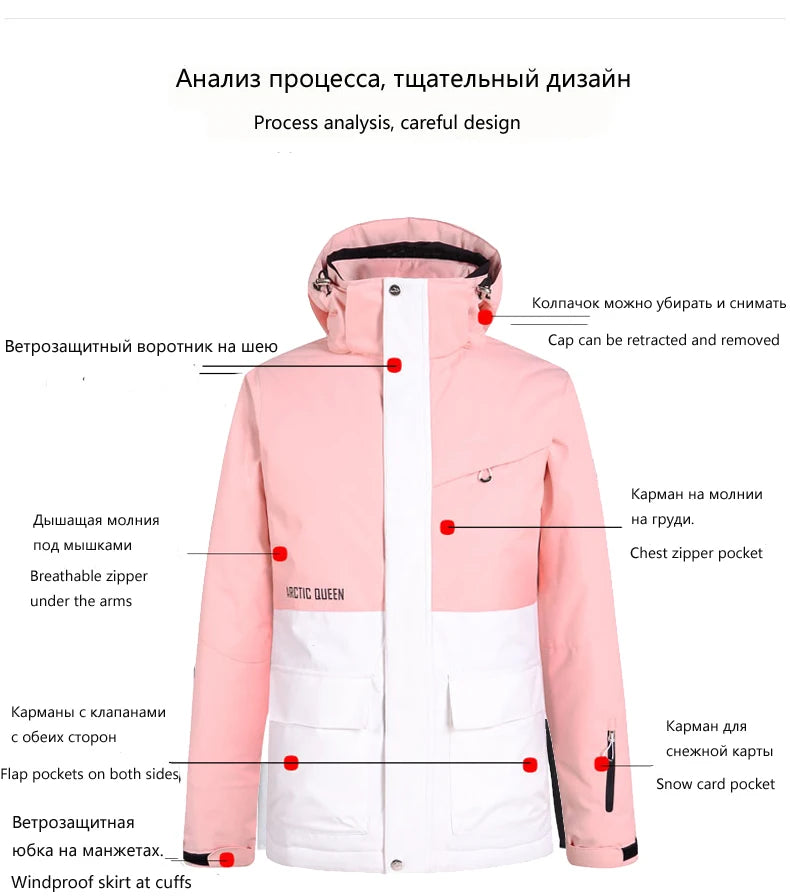 Men and Women Fashion Snow Suit, Winter Clothes Ski, Snow Ski Jacket and Pant Sets, Snowboarding Clothing, Unsex, -30 Warm