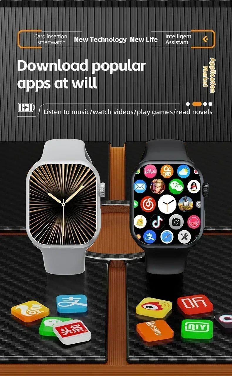 Smart 5G Smartwatch 2.29 Inch AMOLED Display 180 Degree Rotating Camera SIM Card WiFi GPS Video Calling Worldwide Version