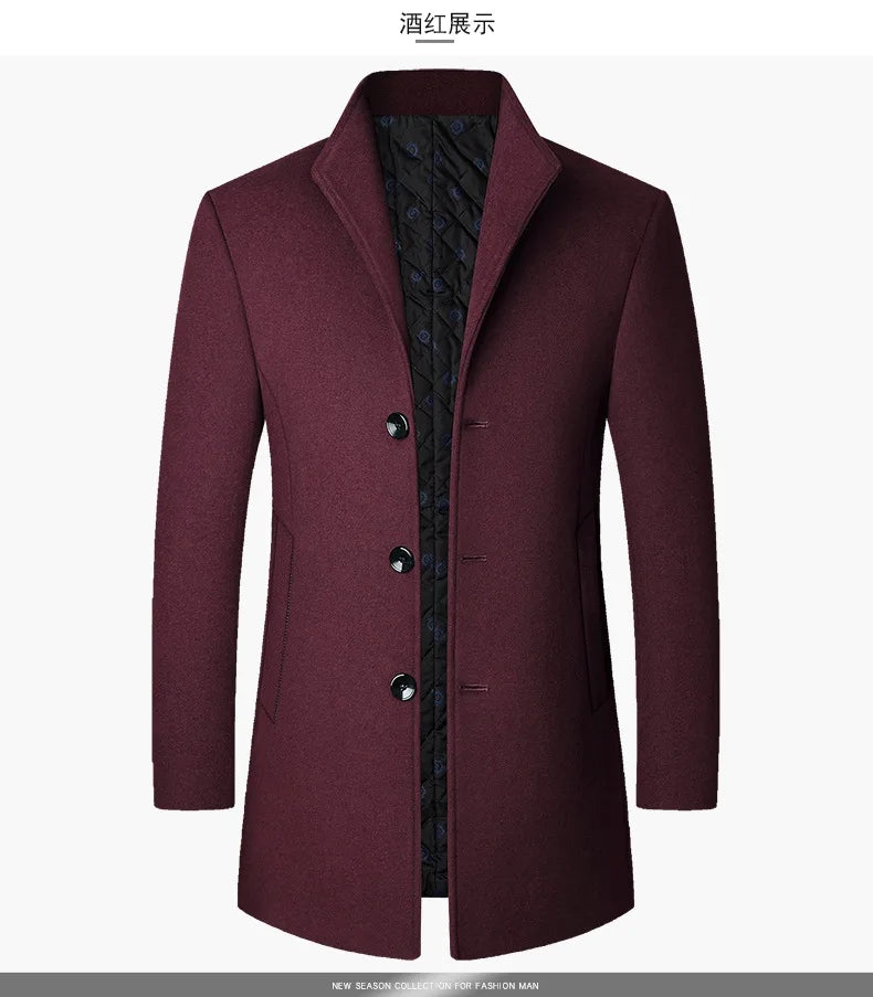 Herrrock i Ull & Cashmere – Elegant Vinterkappa för Affär & Vardag (upp till 3XL)