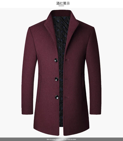 Herrrock i Ull & Cashmere – Elegant Vinterkappa för Affär & Vardag (upp till 3XL)