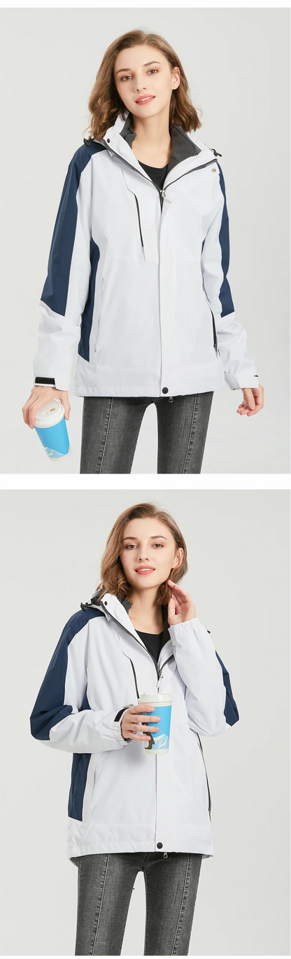 Thick coat jacket printing Detachable jacket embroidered logo Customized men's trendy outdoor assault suit Two piece jacket set