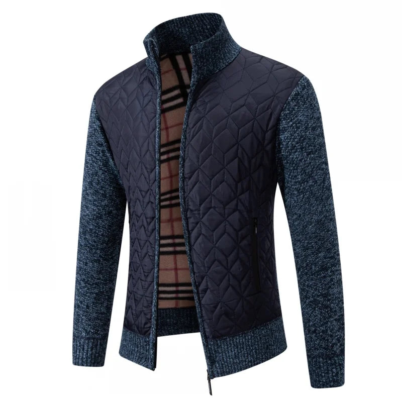 Herrkofta – Stickad jacka med dragkedja