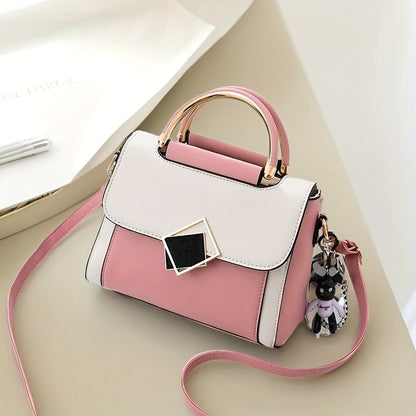 Dam crossbody-väska – Justerbar & avtagbar rem, vit/rosa