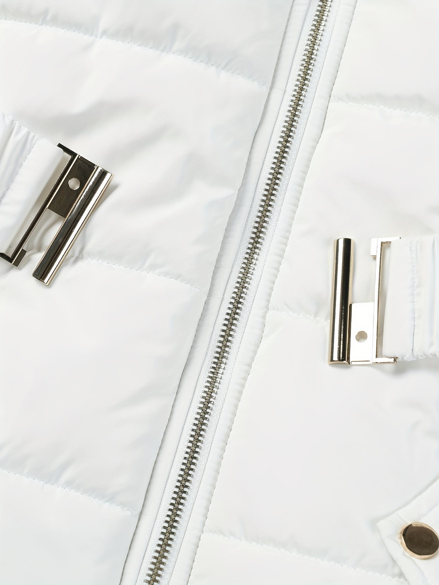 Damjacka med huva – midilång, dragkedja och justerbart bälte