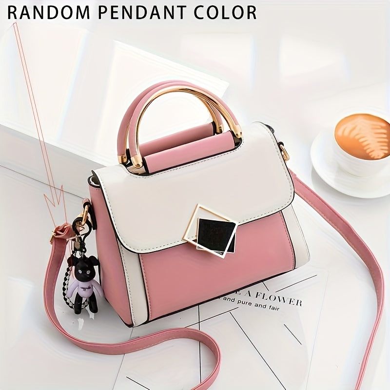 Dam crossbody-väska – Justerbar & avtagbar rem, vit/rosa