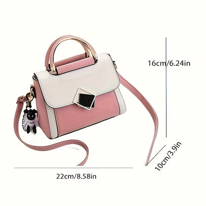 Dam crossbody-väska – Justerbar & avtagbar rem, vit/rosa
