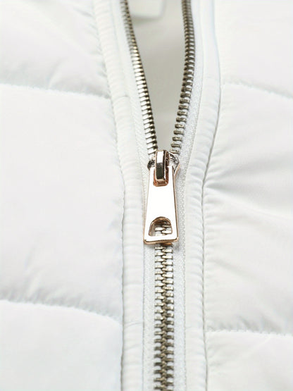 Damjacka med huva – midilång, dragkedja och justerbart bälte