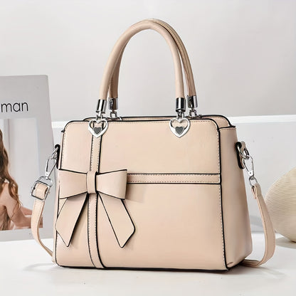 Chic damhandväska med rosett – axelrem & handledsväska