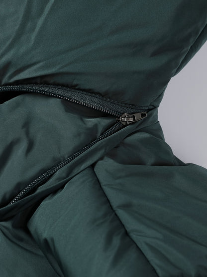 Damjacka med huva – midilång, dragkedja och justerbart bälte